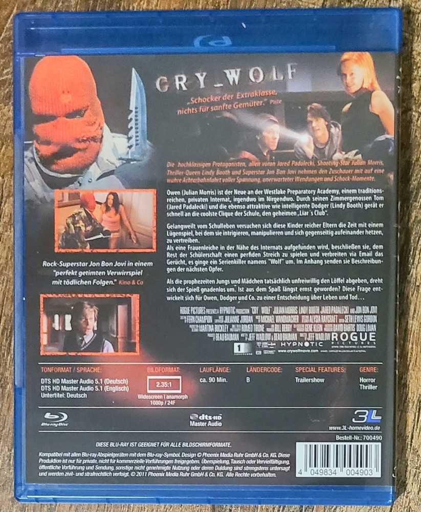 Cry Wolf Blu-ray movie collectible [Barcode 4049834004903] - Main Image 2