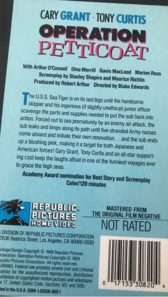 Operation Petticoat VHS movie collectible [Barcode 017153308204] - Main Image 2
