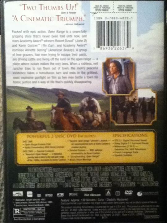 Open Range DVD movie collectible [Barcode 786936226379] - Main Image 2