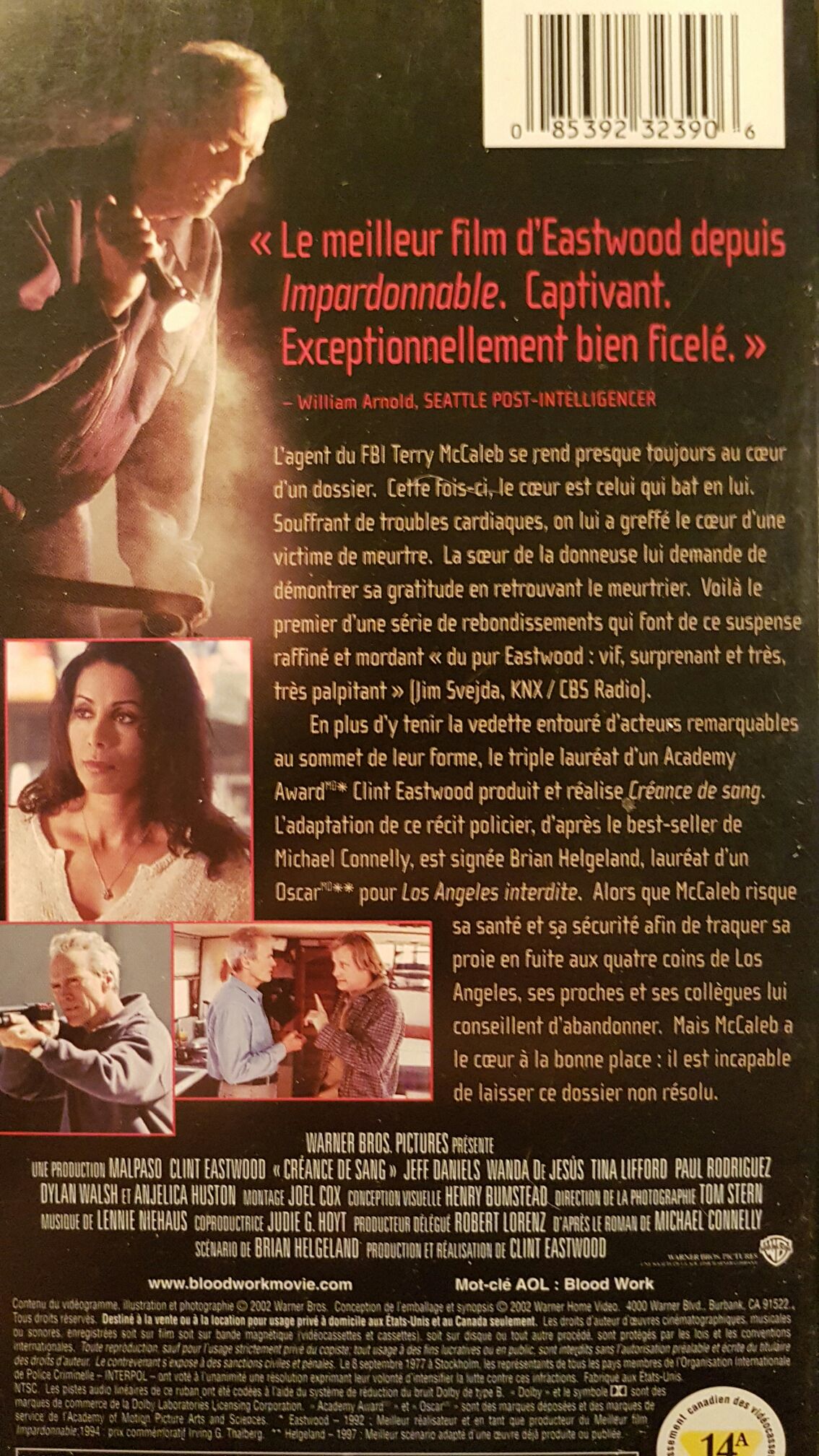 Blood Work VHS movie collectible [Barcode 085392323937] - Main Image 2