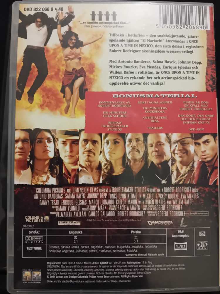 Once Upon a Time in Mexico DVD movie collectible [Barcode 5050582206890] - Main Image 2