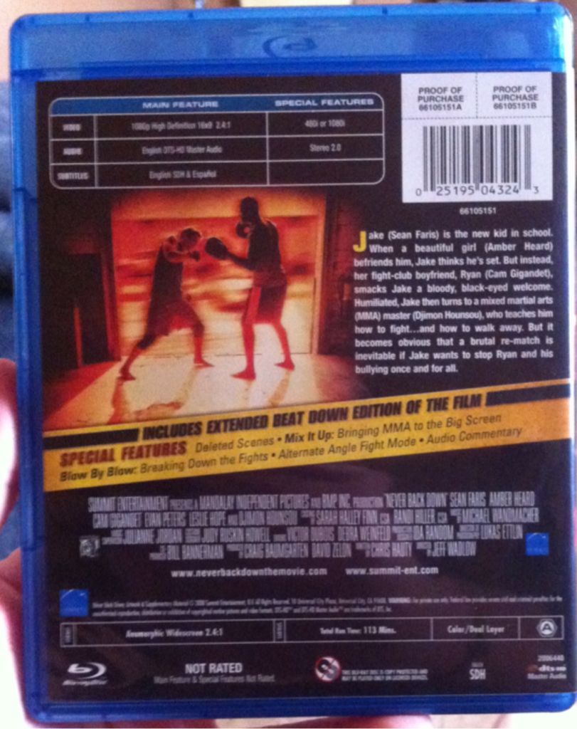 Never Back Down Blu-ray movie collectible [Barcode 5060116723700] - Main Image 2