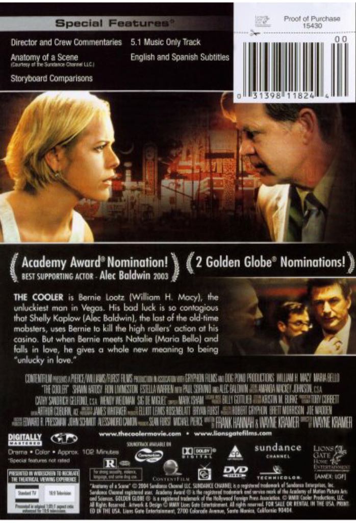 The Cooler DVD movie collectible [Barcode 057373163795] - Main Image 2