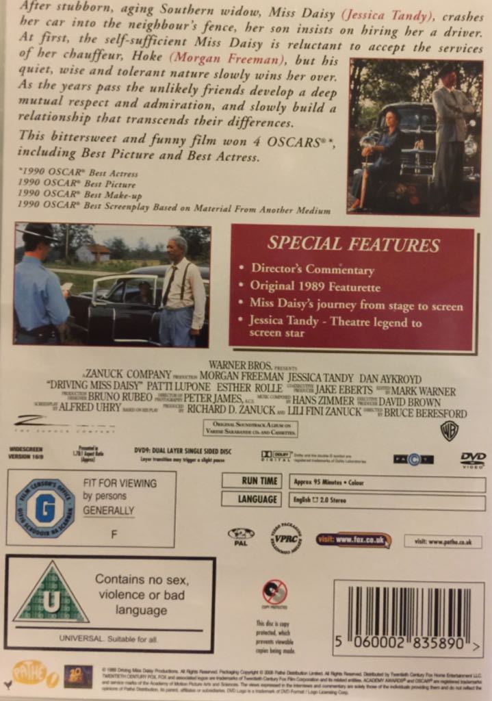 Driving Miss Daisy - DVD DVD movie collectible [Barcode 5060002835890] - Main Image 2
