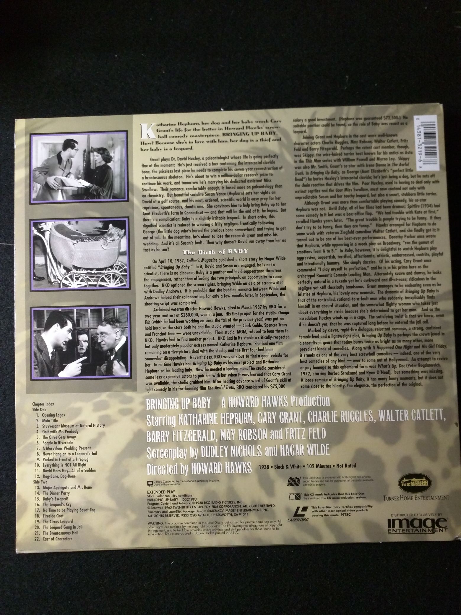 Bringing Up Baby Laser Disc movie collectible [Barcode 014381321968] - Main Image 2