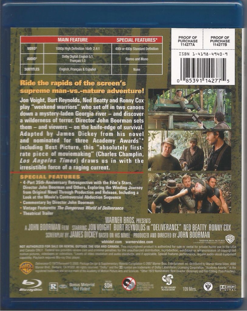 Deliverance Blu-ray movie collectible [Barcode 085391142775] - Main Image 2