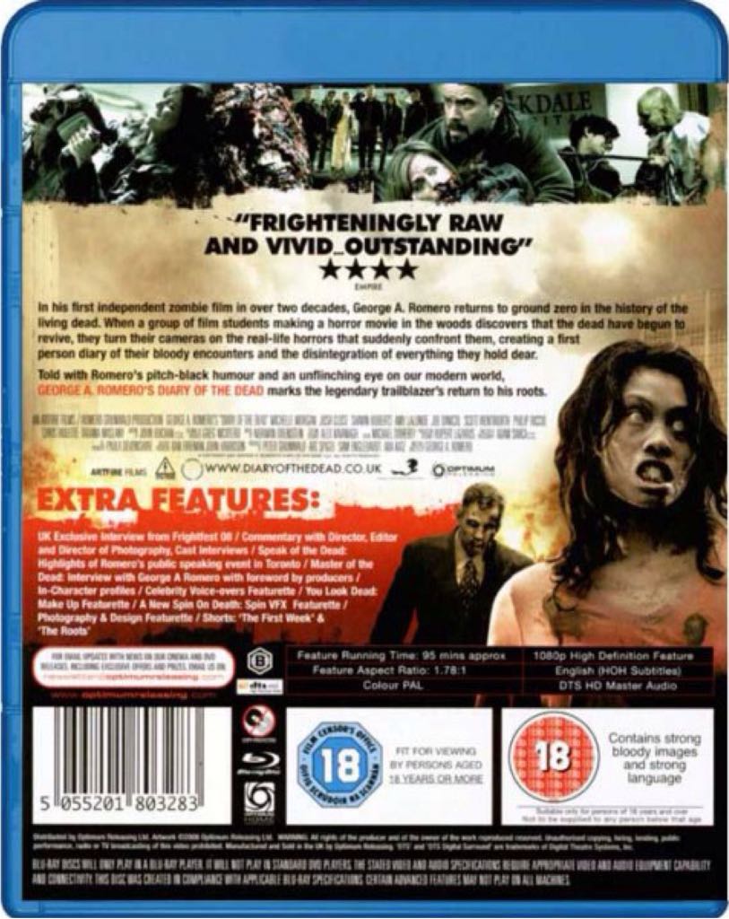 Diary of the Dead Blu-ray movie collectible [Barcode 5055201803283] - Main Image 2