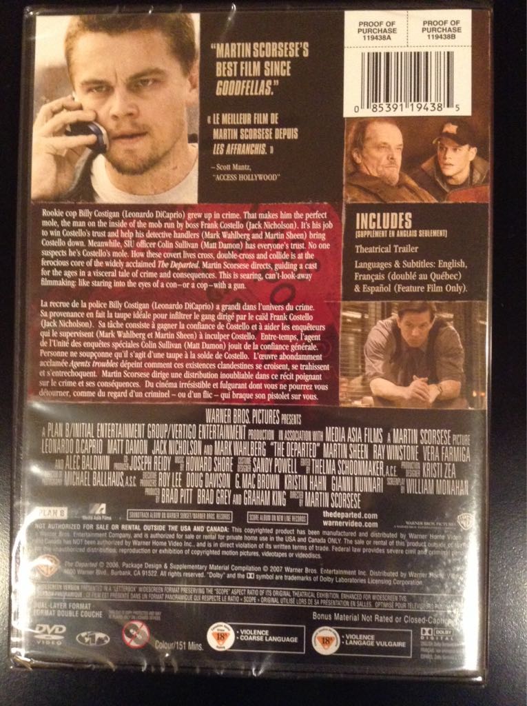 Departed, The Digital Copy movie collectible [Barcode 085391194385] - Main Image 2