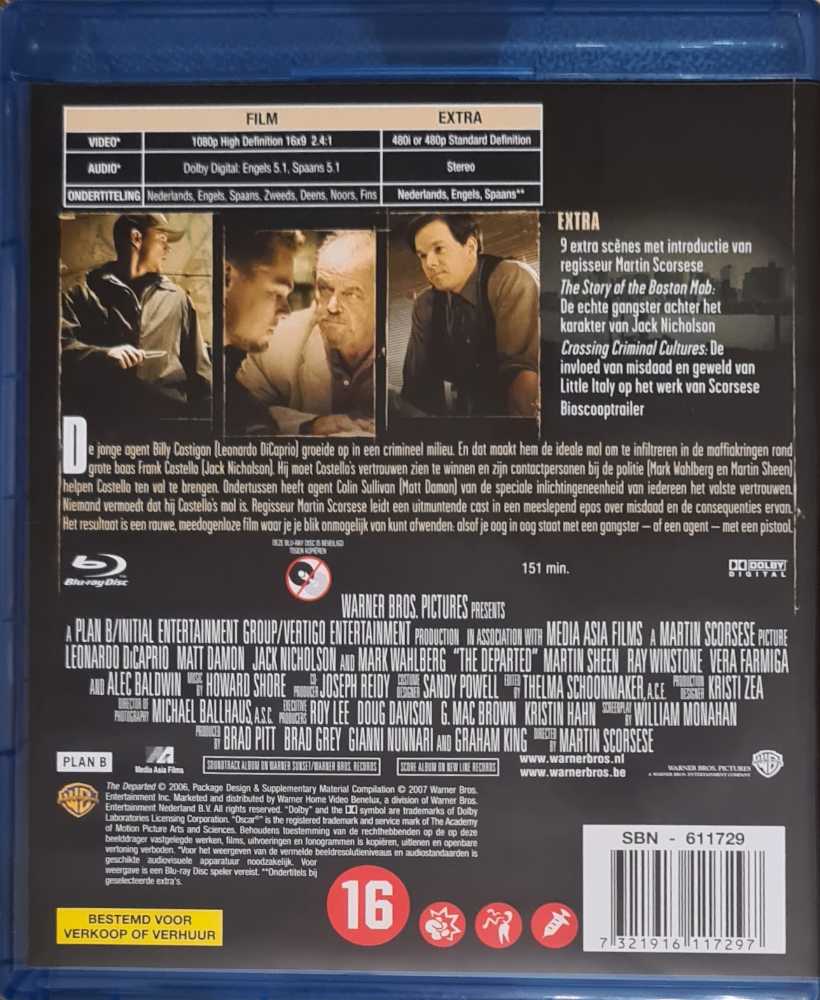The Departed Blu-ray movie collectible [Barcode 7321916117297] - Main Image 2
