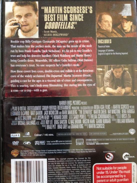 The Departed DVD movie collectible [Barcode 9325336033043] - Main Image 2