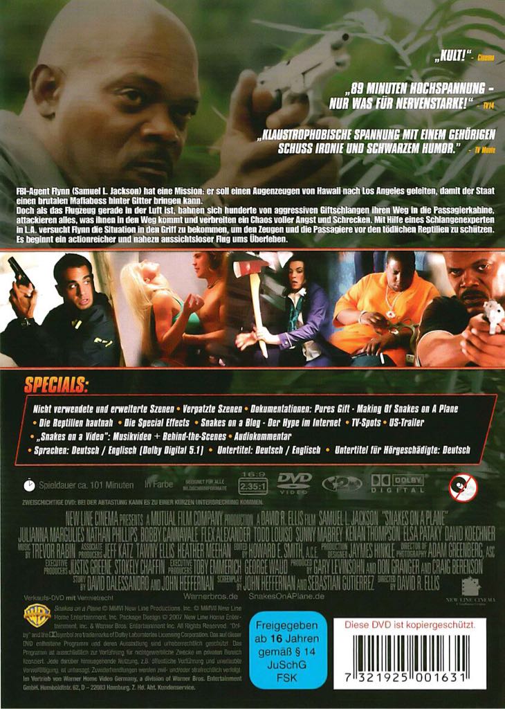 Snakes On A Plane Blu-ray movie collectible [Barcode 794043131530] - Main Image 2