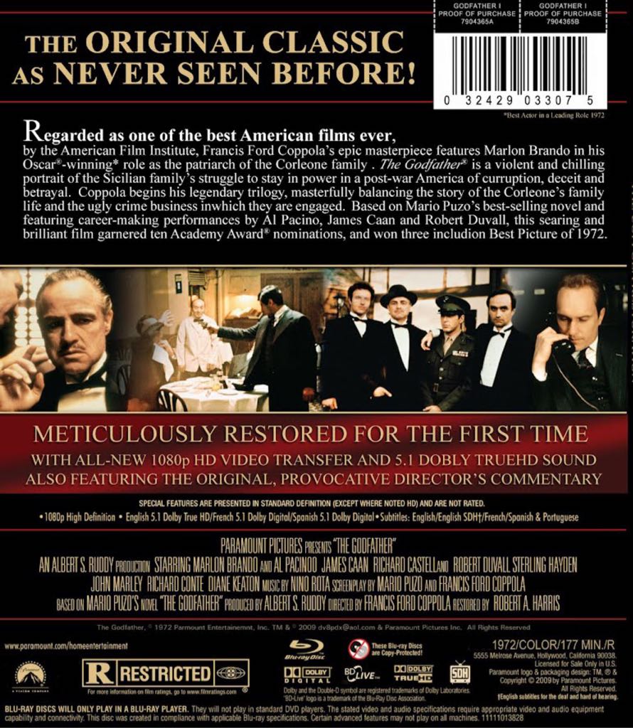 The Godfather Digital Copy movie collectible - Main Image 2