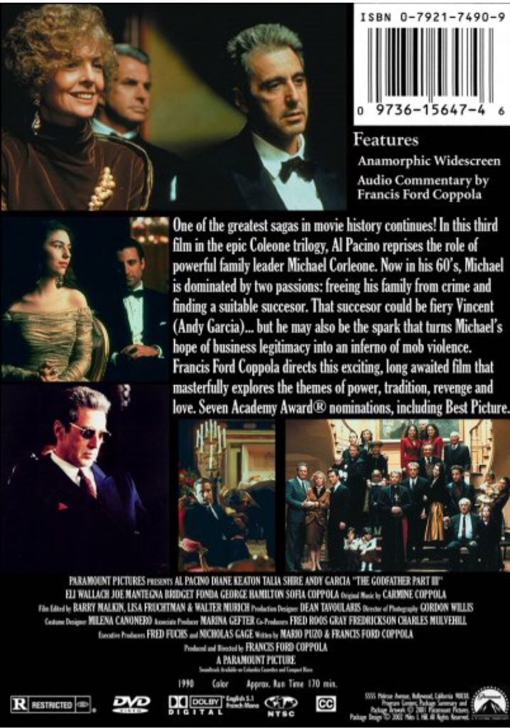 Godfather: Part III, The DVD movie collectible [Barcode 9324915055612] - Main Image 2
