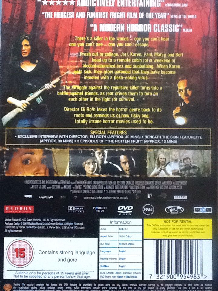 Cabin Fever DVD movie collectible [Barcode 7321900954983] - Main Image 2