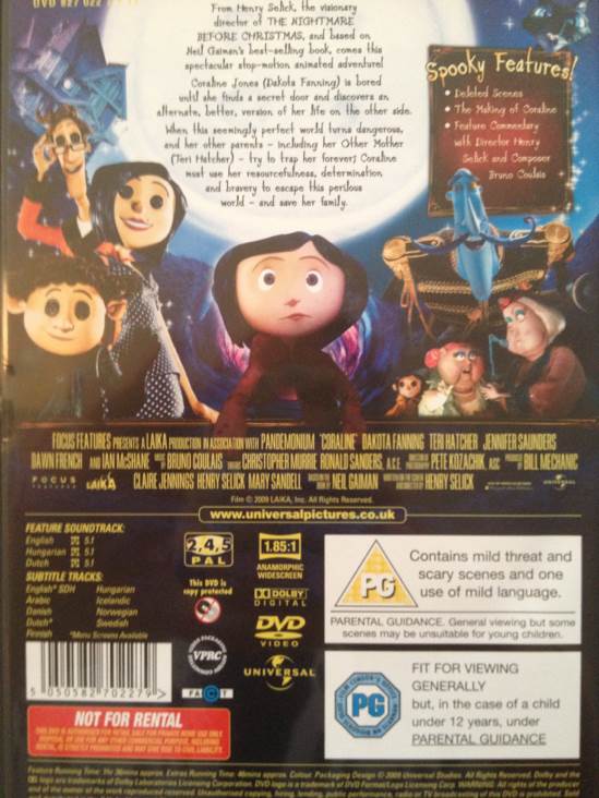 Coraline DVD movie collectible [Barcode 5050582702279] - Main Image 2