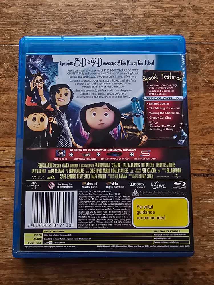 Coraline Blu-ray movie collectible [Barcode 5050582817133] - Main Image 2