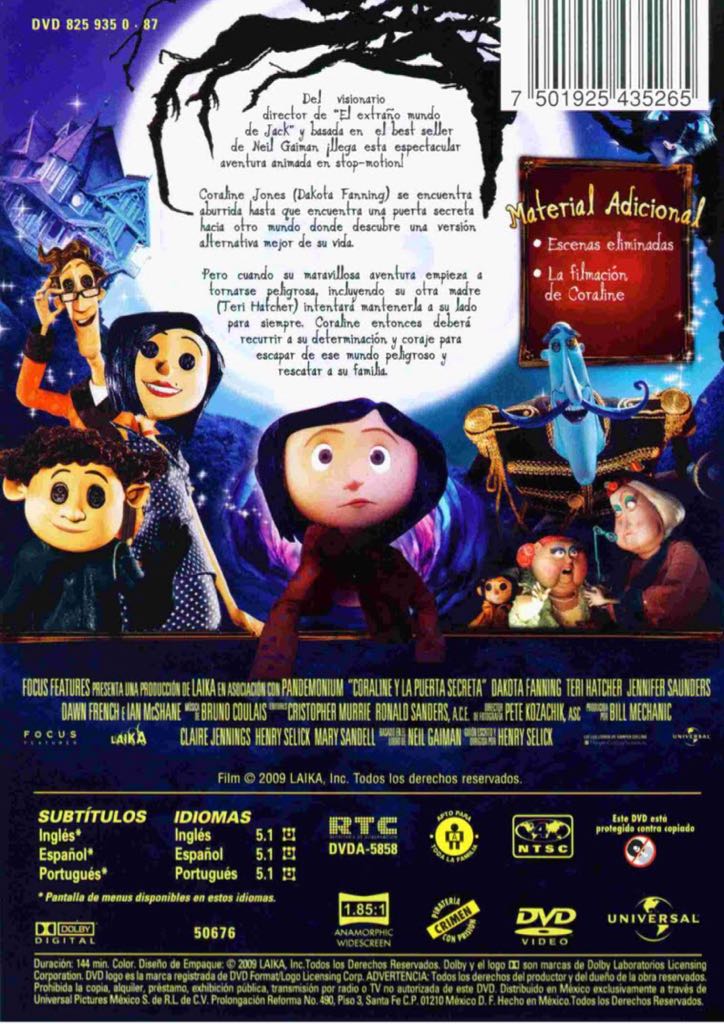 Coraline Digital Copy movie collectible [Barcode 7501925445387] - Main Image 2