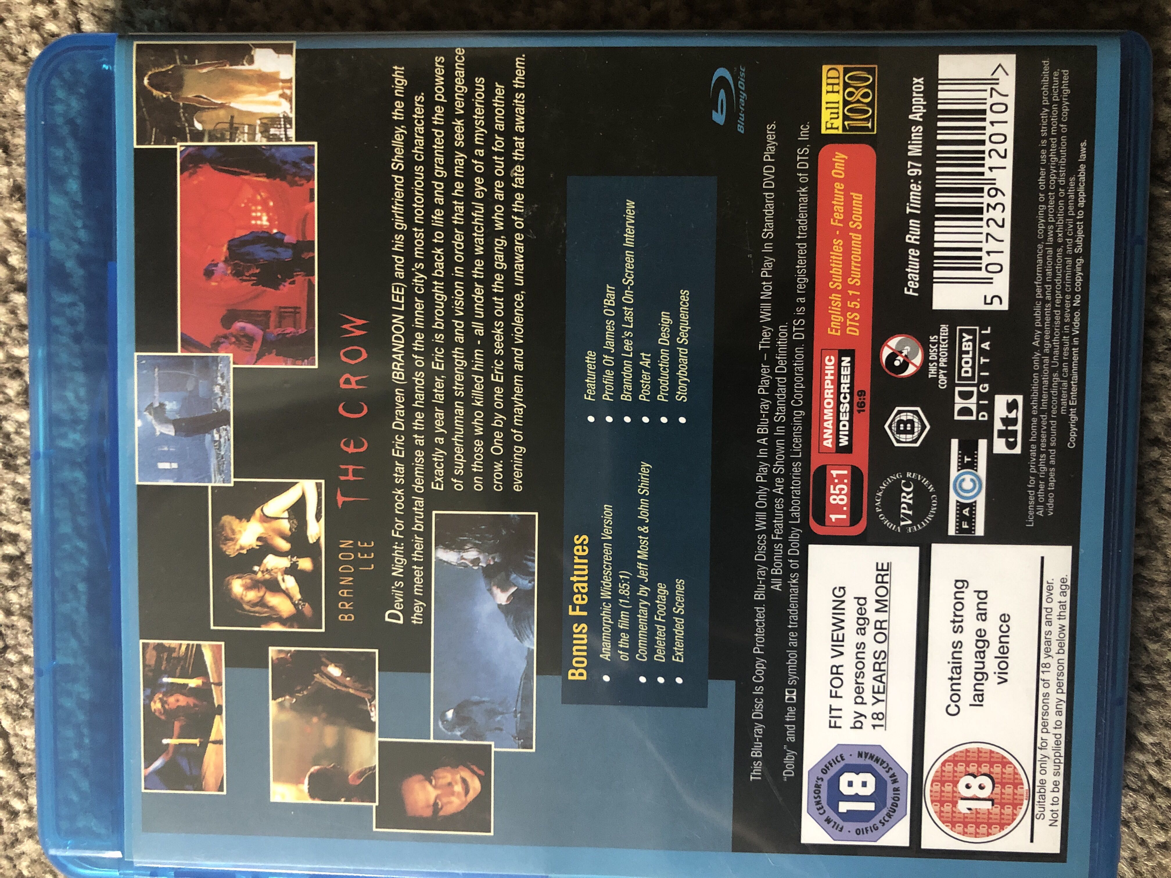 Crow, The Blu-ray movie collectible [Barcode 5017239120107] - Main Image 2