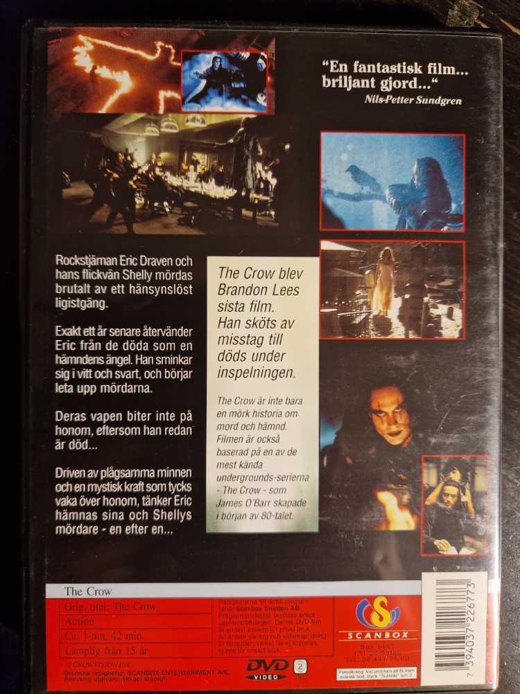 The Crow DVD movie collectible [Barcode 7394037226773] - Main Image 2