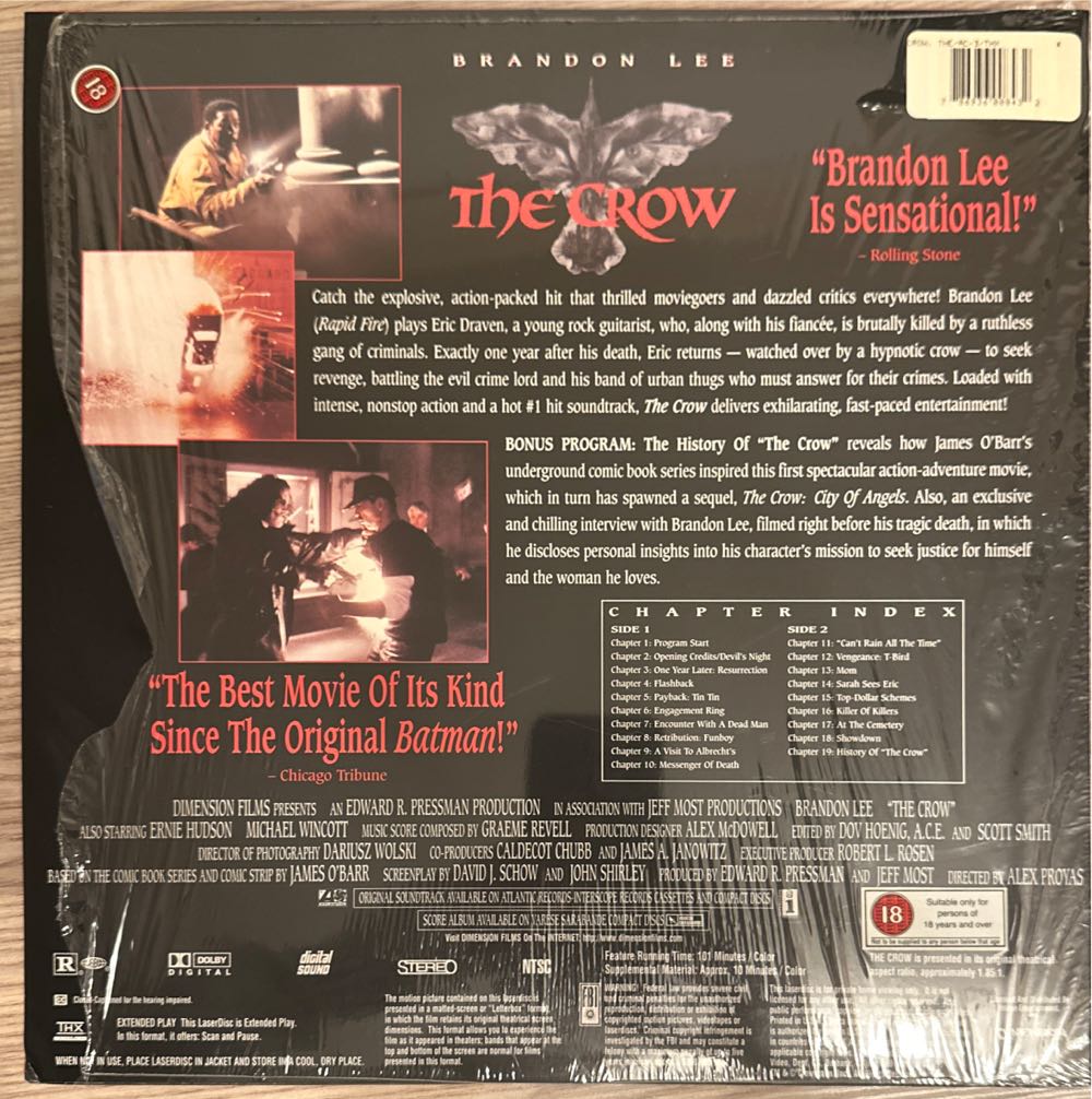The Crow Laser Disc movie collectible [Barcode 786936033335] - Main Image 2