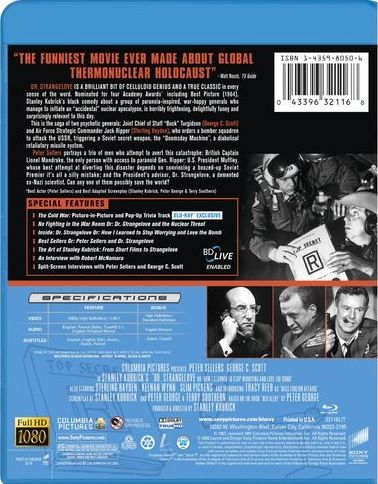 Dr. Strangelove or: How I Learned to Stop Worrying and Love the Bomb Blu-ray movie collectible [Barcode 043396321625] - Main Image 2