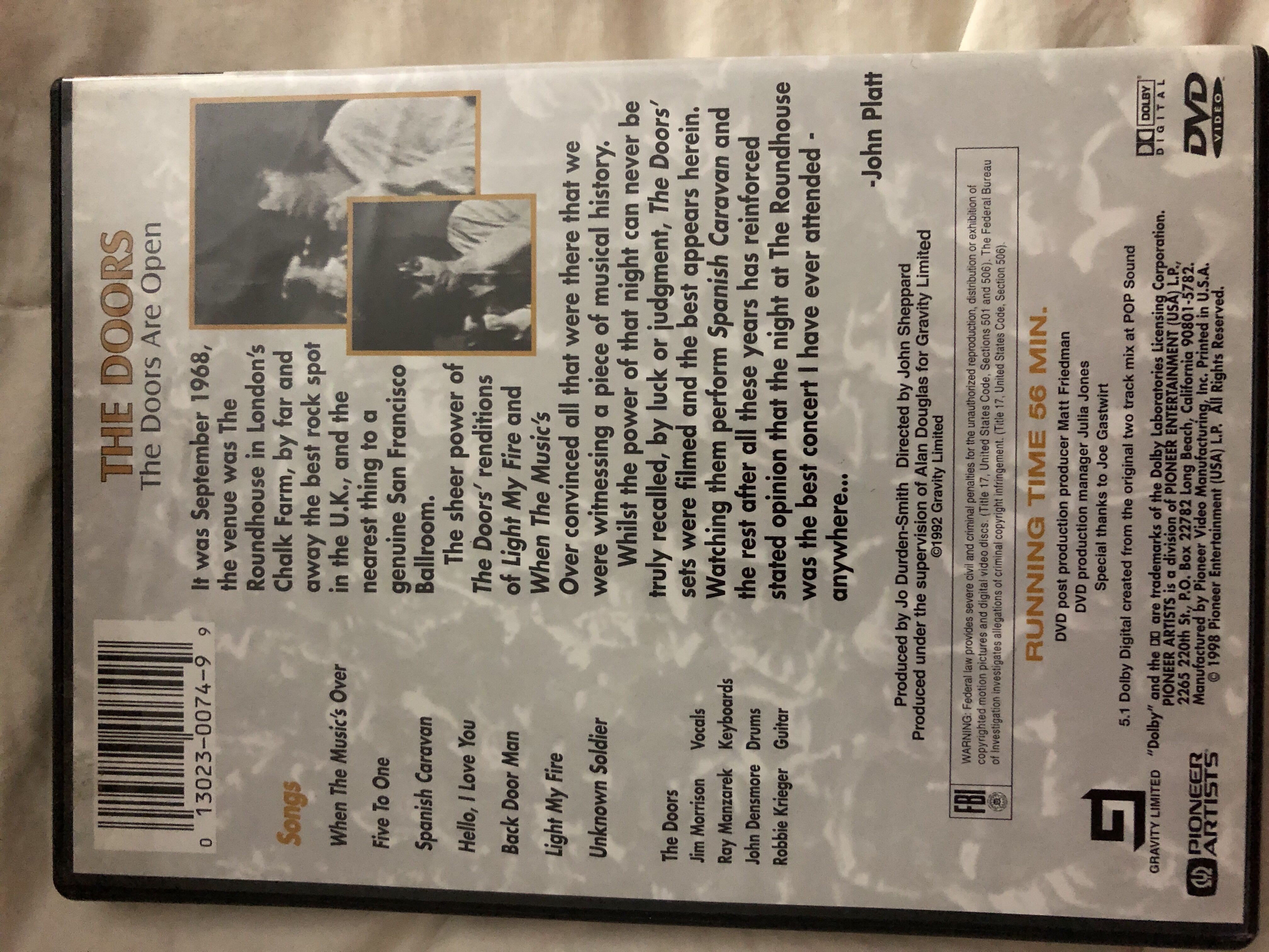 The Doors DVD movie collectible [Barcode 013023007499] - Main Image 2