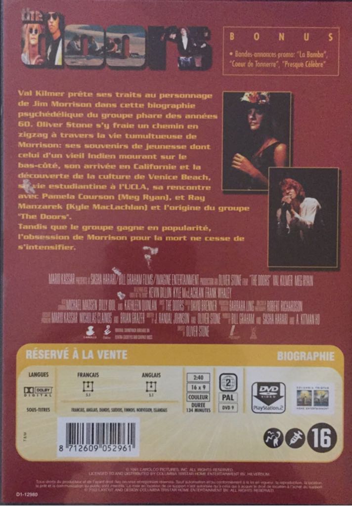 Doors: The Doors The Movie DVD movie collectible [Barcode 8712609052961] - Main Image 2
