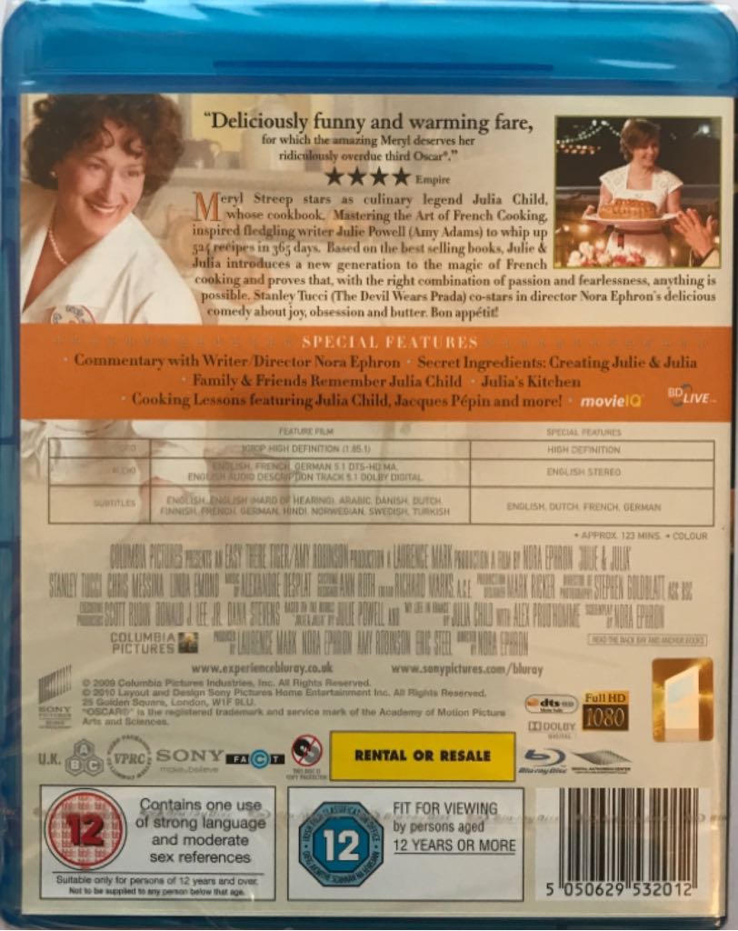 Julie and Julia. E029 Blu-ray movie collectible [Barcode 5050629532012] - Main Image 2