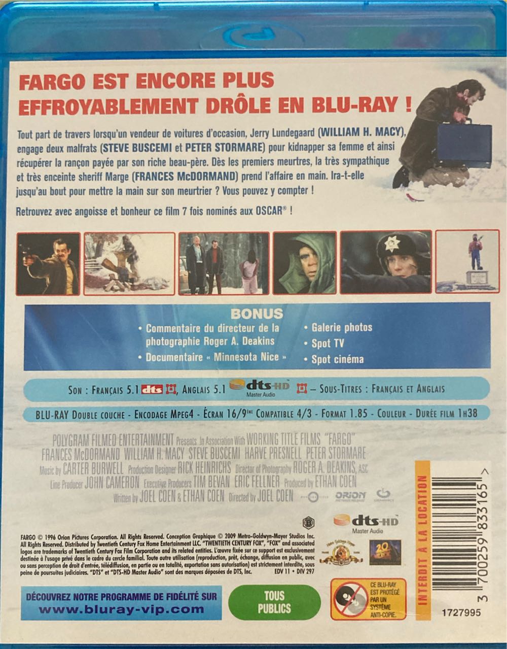 Fargo Blu-ray movie collectible [Barcode 3700259833165] - Main Image 2