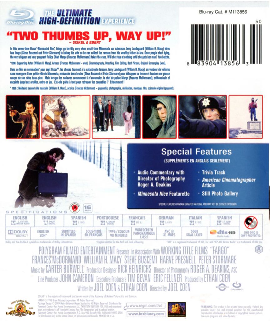 Fargo iTunes movie collectible [Barcode 883904220343] - Main Image 2