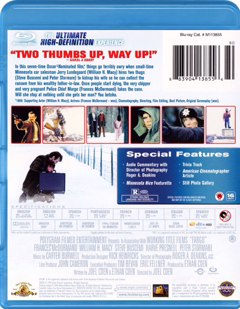 Fargo Blu-ray movie collectible - Main Image 2