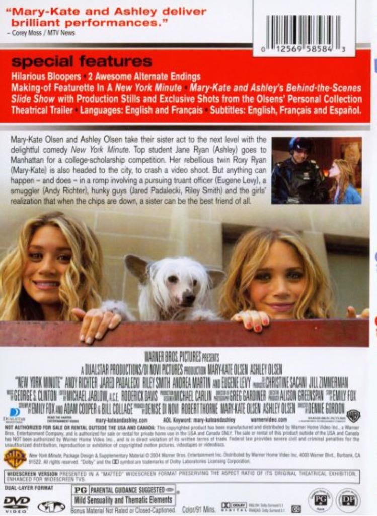 New York Minute DVD movie collectible [Barcode 085392839421] - Main Image 2