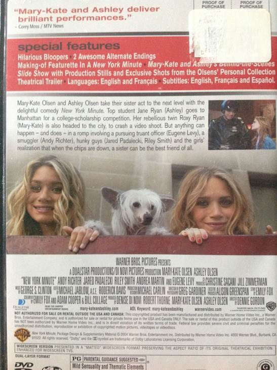 New York Minute DVD movie collectible [Barcode 085392839520] - Main Image 2