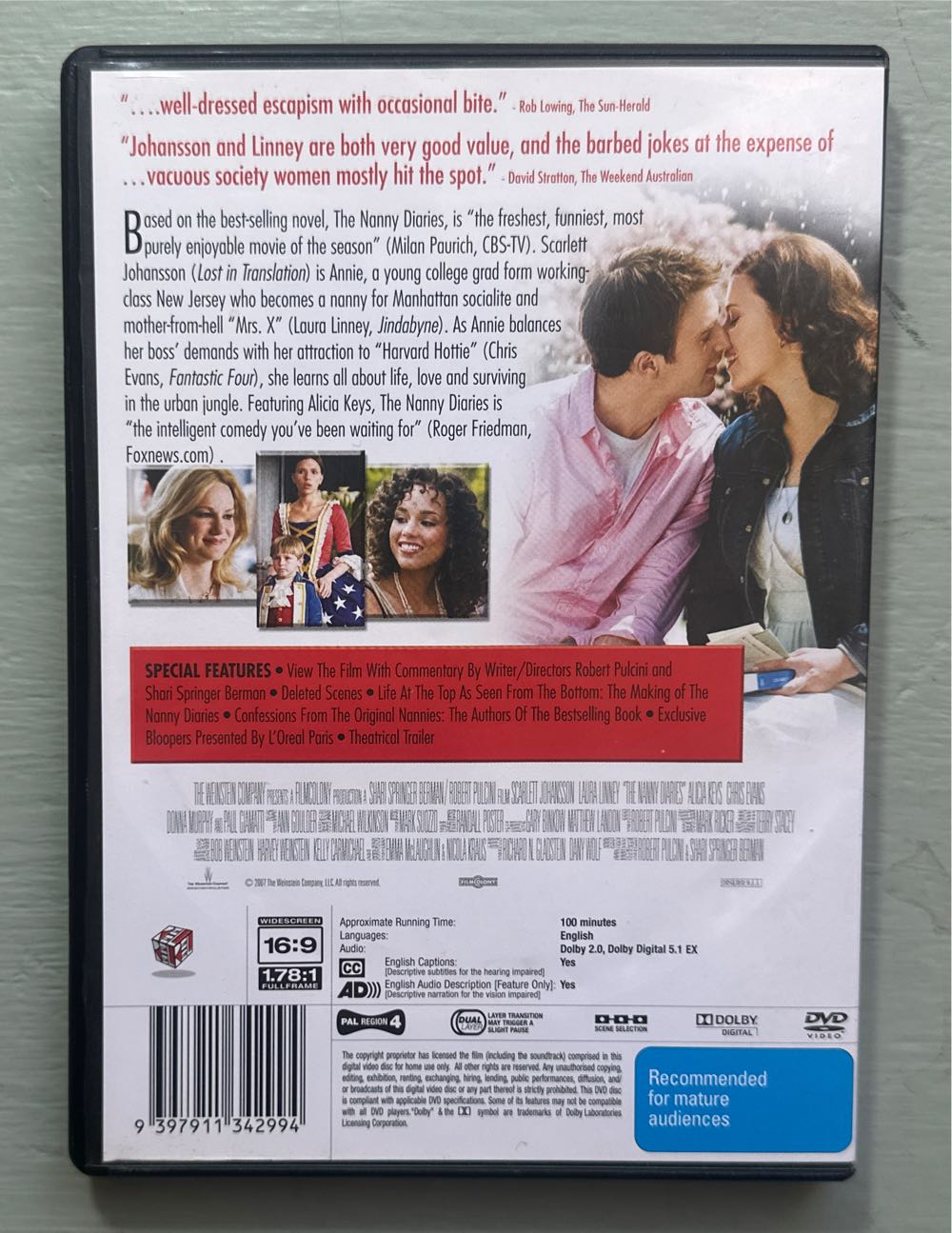 The Nanny Diaries DVD movie collectible [Barcode 9397911342994] - Main Image 2