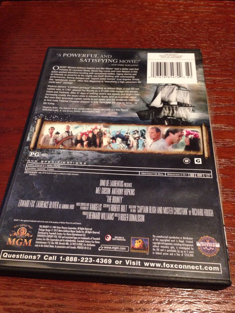 The Bounty DVD movie collectible [Barcode 027616854742] - Main Image 2