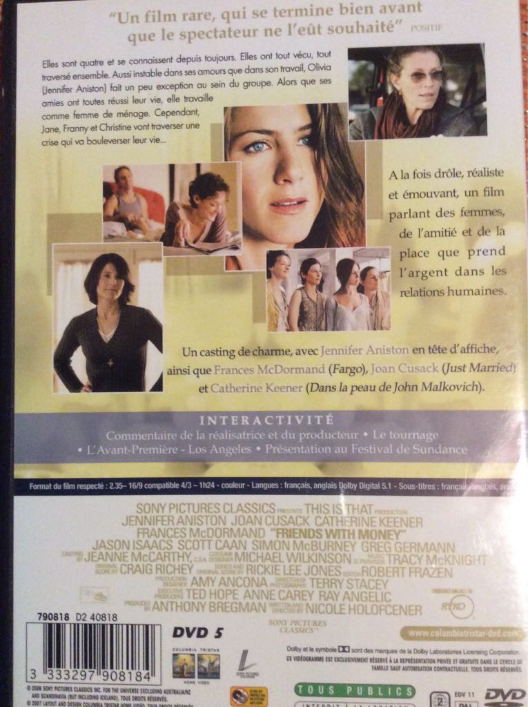 Friends With Money DVD movie collectible [Barcode 3333297908184] - Main Image 2