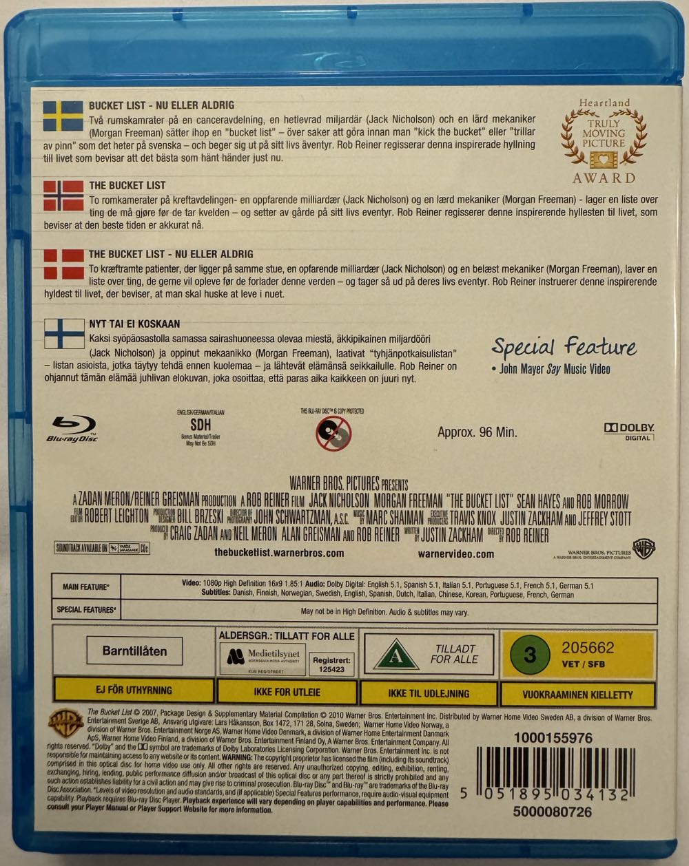 The Bucket List DVD-R movie collectible [Barcode 5051895034132] - Main Image 2