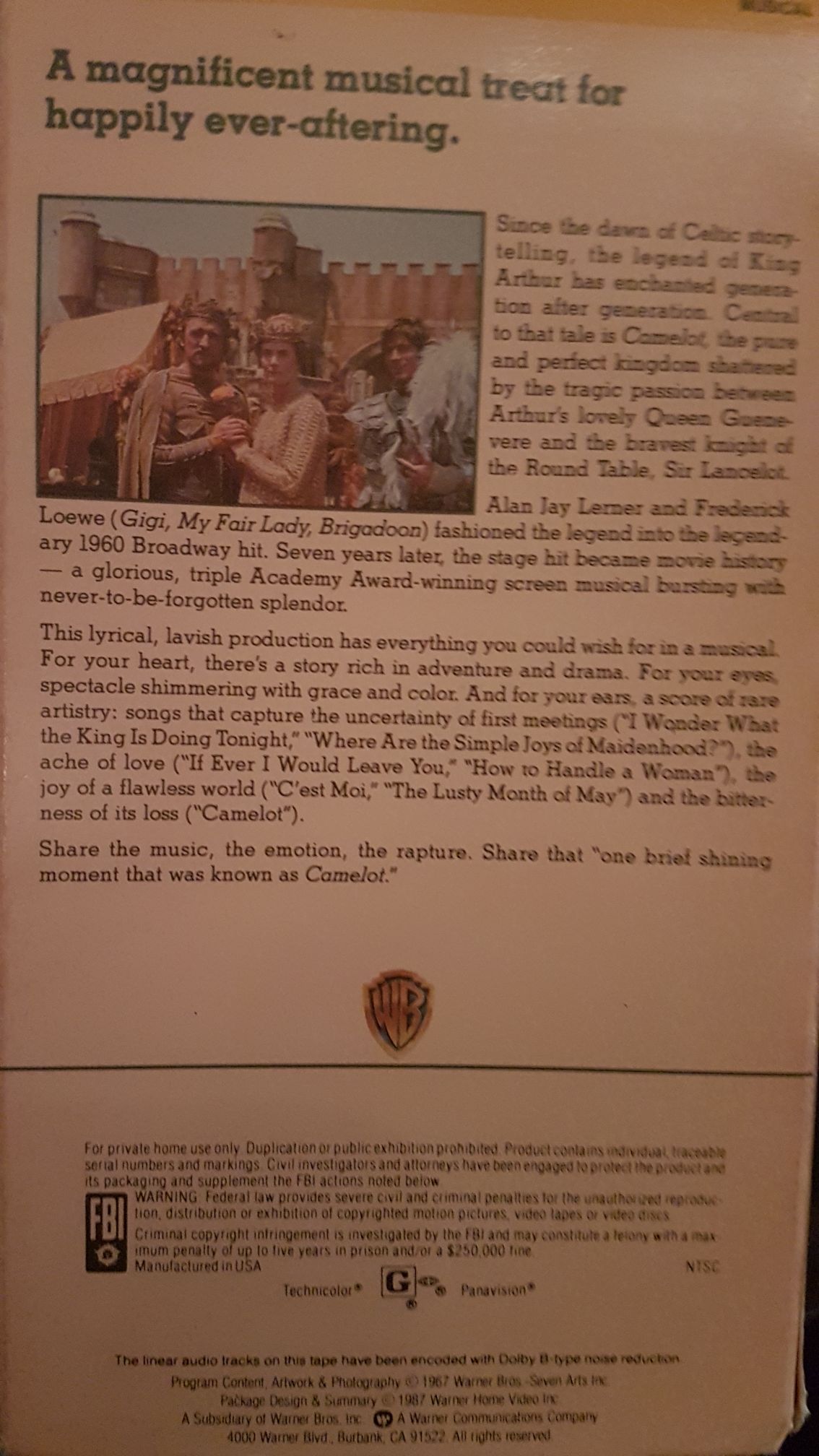 Camelot VHS movie collectible [Barcode 5014781108423] - Main Image 2