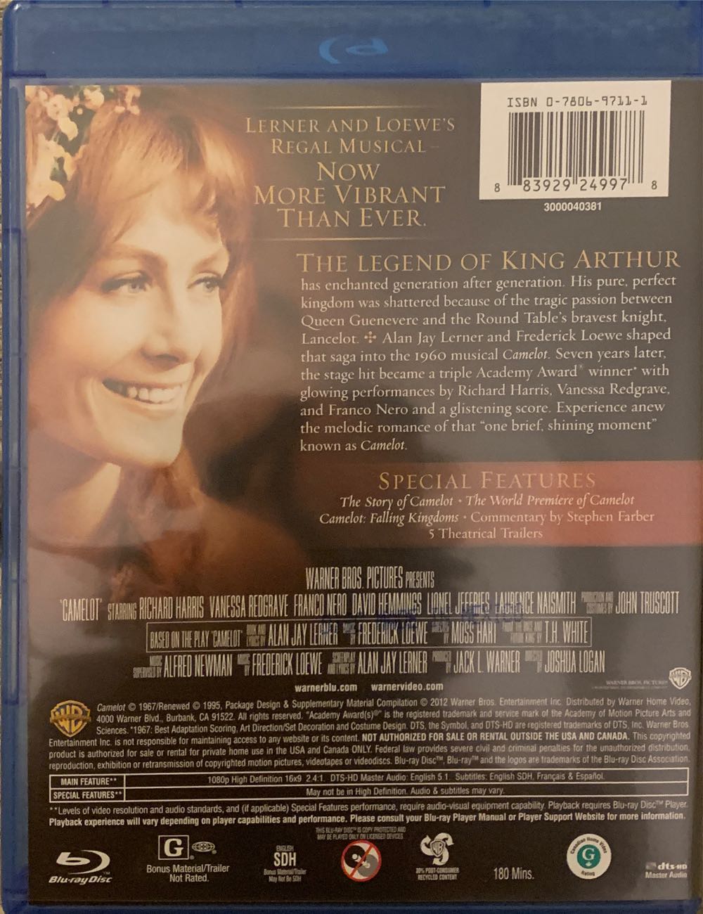 Camelot Blu-ray movie collectible [Barcode 883929249978] - Main Image 2