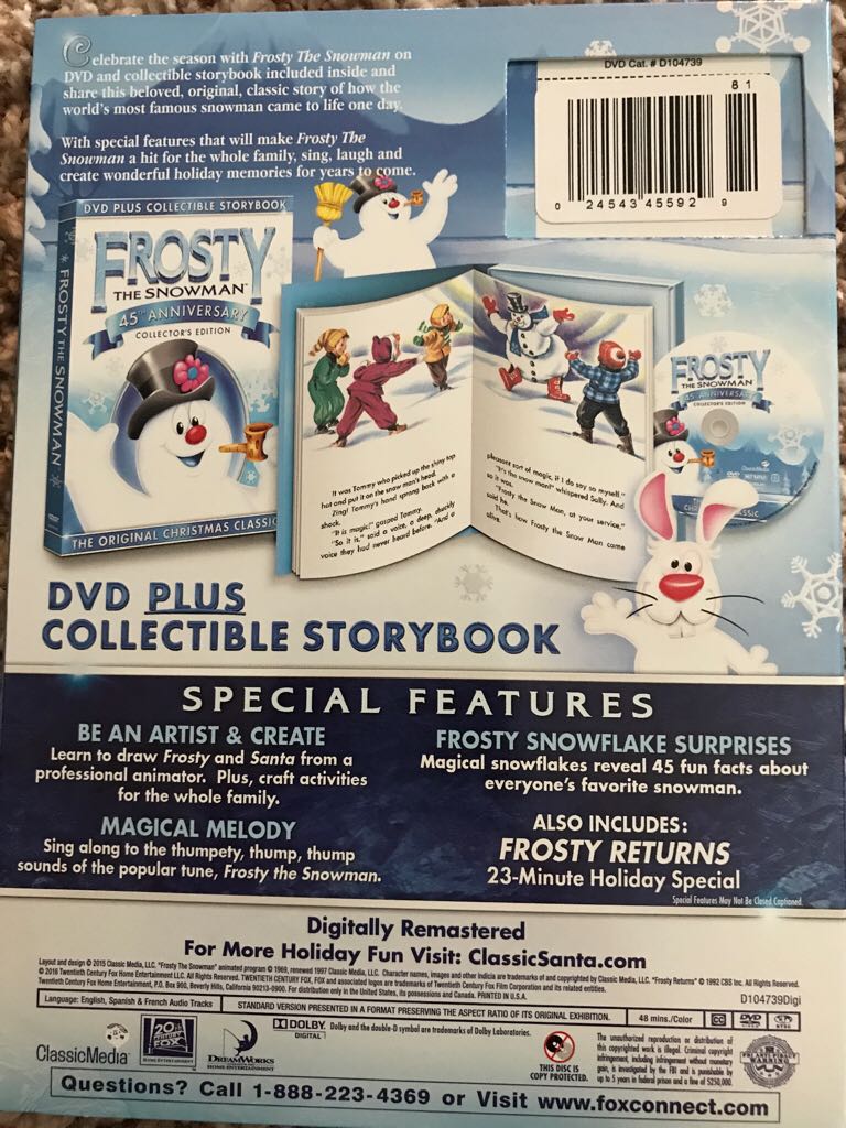 Frosty the Snowman Blu-ray movie collectible [Barcode 024543455929] - Main Image 2