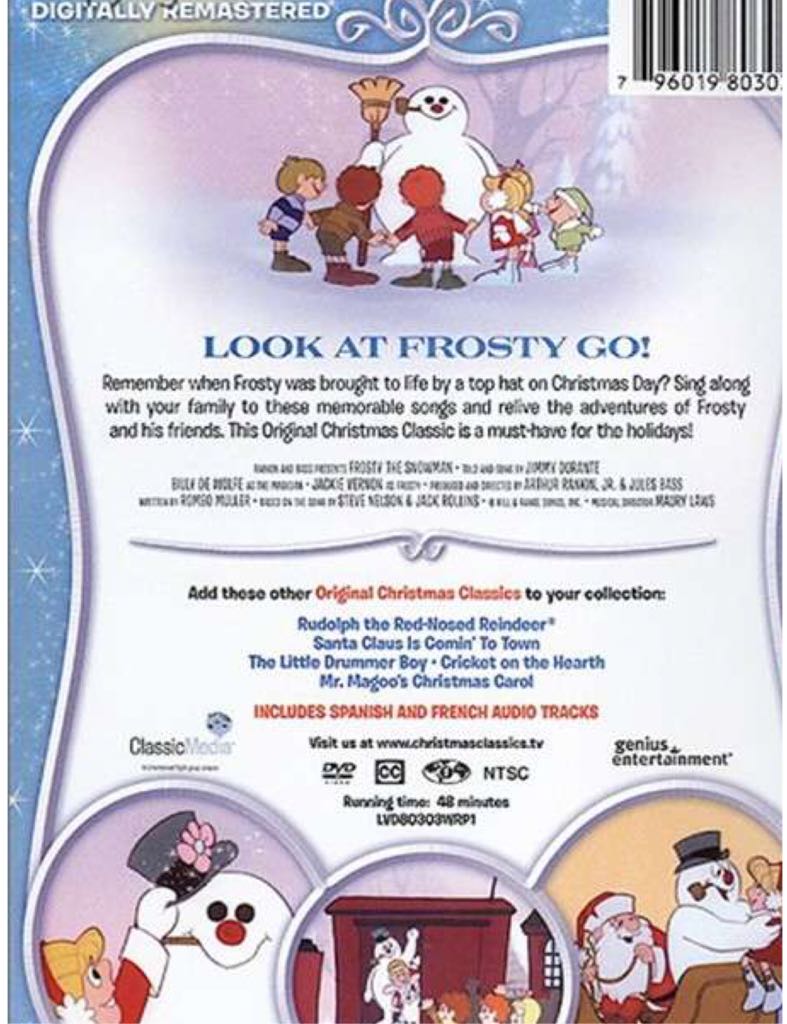 Frosty The Snowman DVD movie collectible [Barcode 037117041688] - Main Image 2