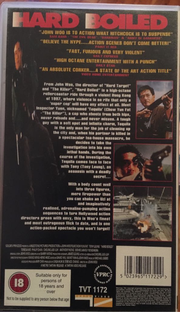 Hard Boiled VHS movie collectible [Barcode 078823167156] - Main Image 2