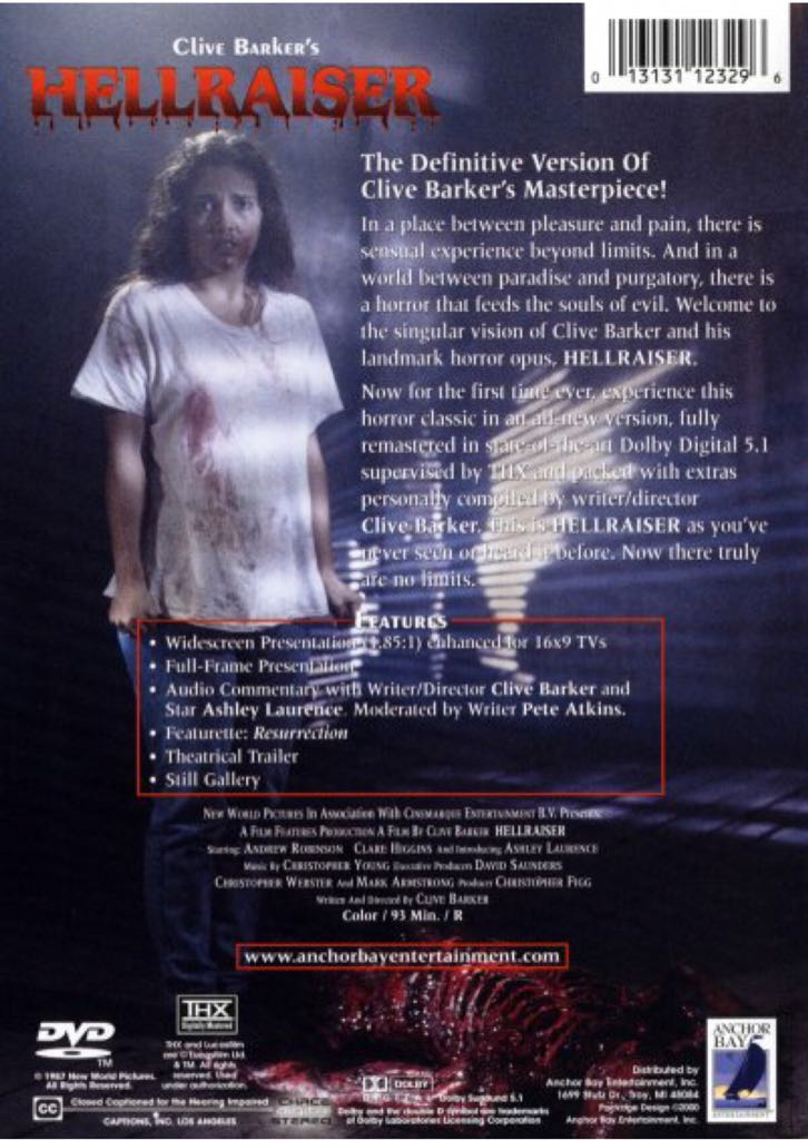Hellraiser DVD movie collectible [Barcode 014381728729] - Main Image 2