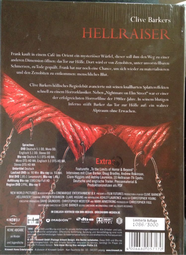 Hellraiser Double Feature  Blu-ray movie collectible [Barcode 4006680057170] - Main Image 2