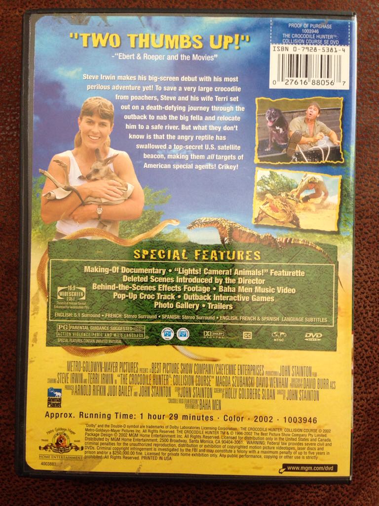 The Crocodile Hunter: Collision Course Digital Copy movie collectible [Barcode 9338683000378] - Main Image 2