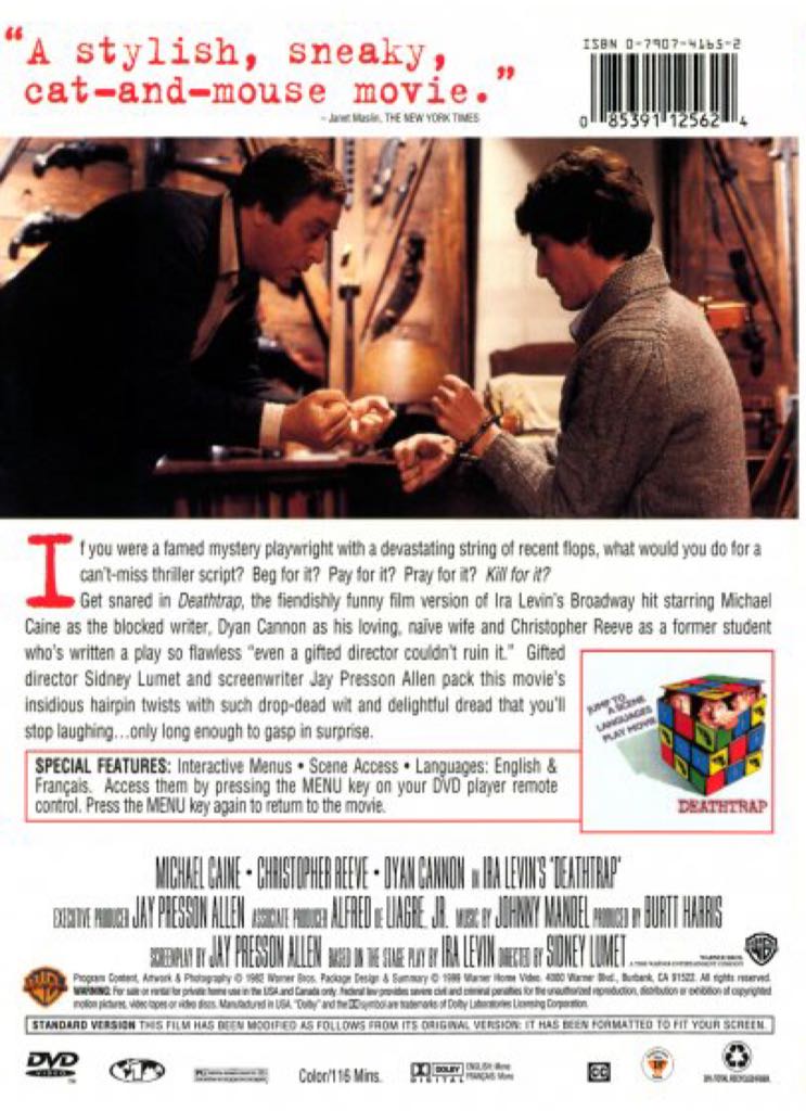 Deathtrap DVD movie collectible [Barcode 085391125624] - Main Image 2