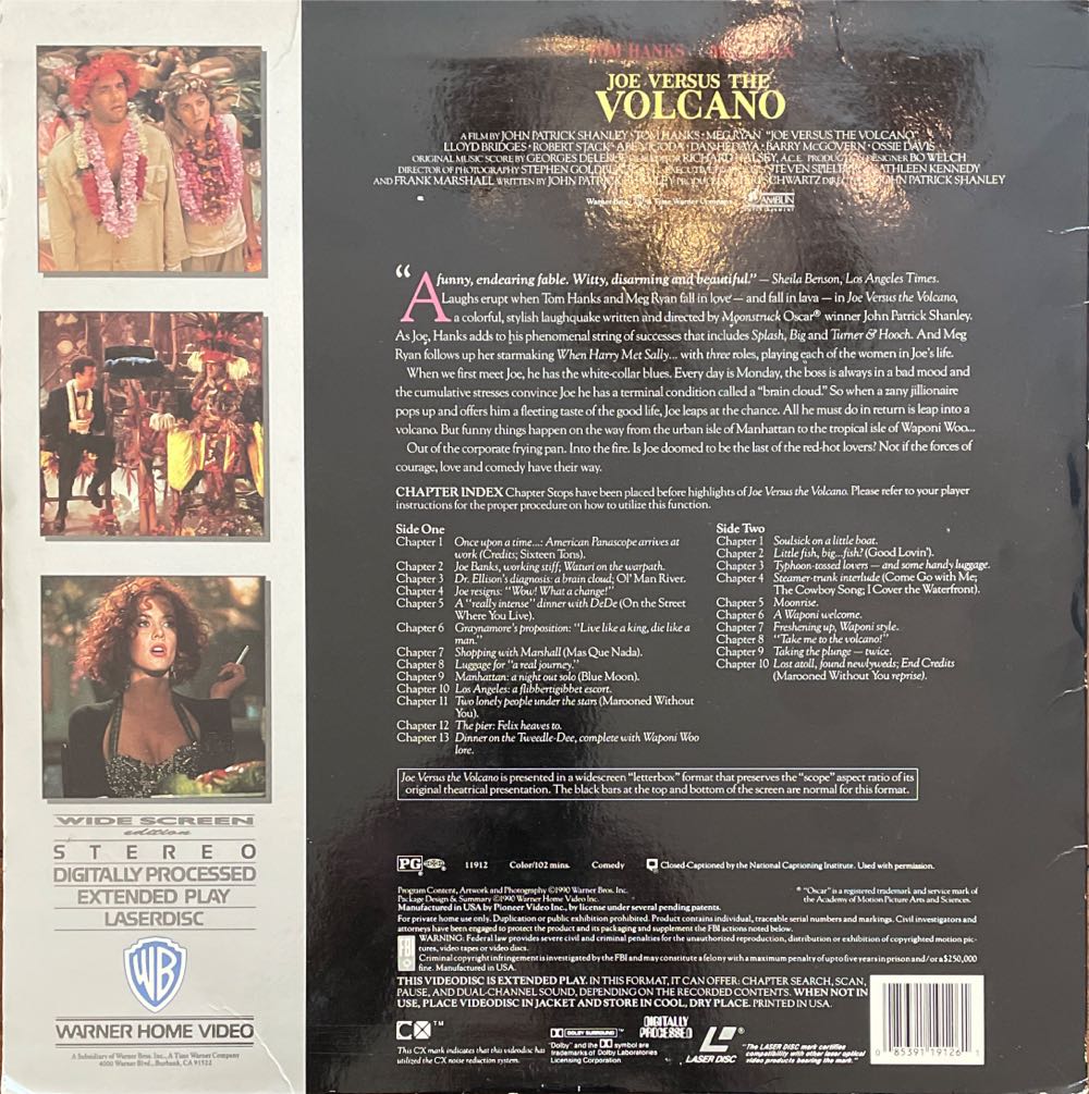 Tom Hanks Joe  Versus The Volcano  Laser Disc movie collectible [Barcode 085391191261] - Main Image 2