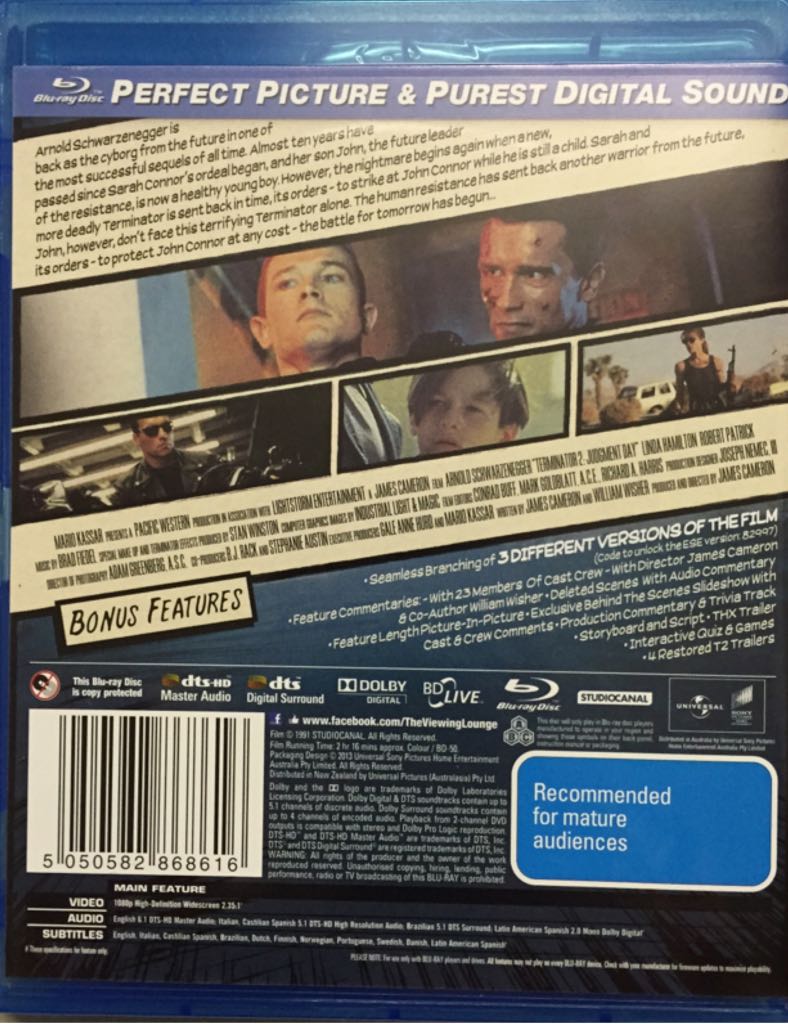 Terminator 2: Judgement Day Blu-ray movie collectible [Barcode 5050582868616] - Main Image 2