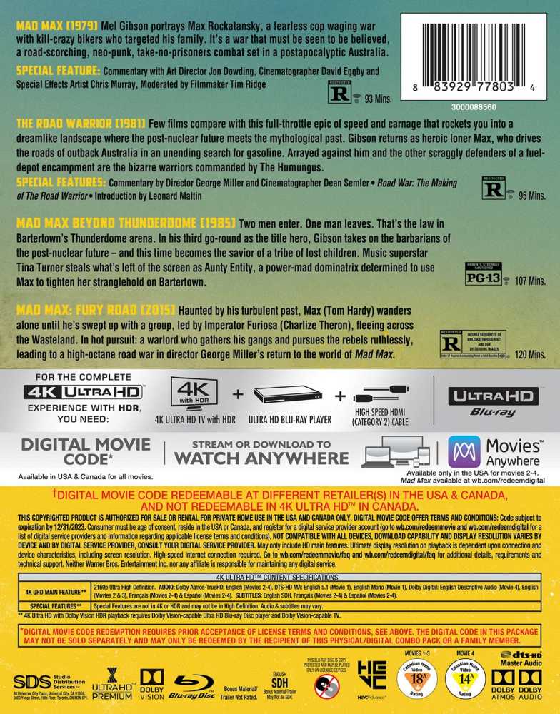 Mad Max Digital Copy movie collectible [Barcode 883904226123] - Main Image 2