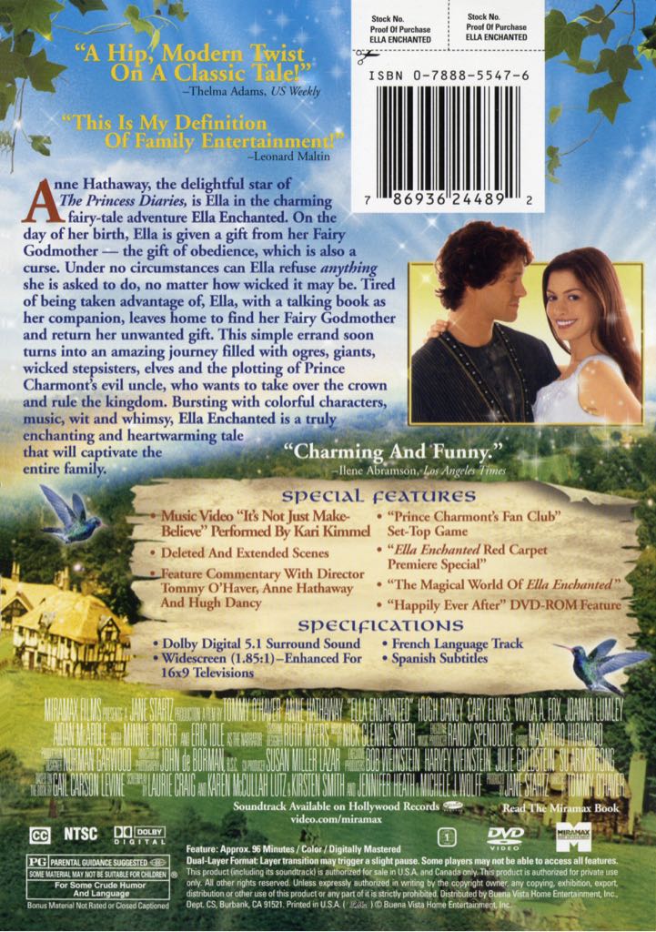 Ella Enchanted DVD movie collectible [Barcode 065935205135] - Main Image 2
